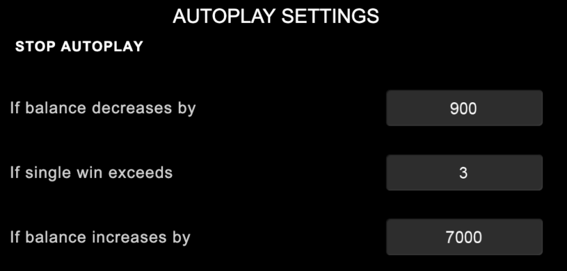 configurações de autoplay